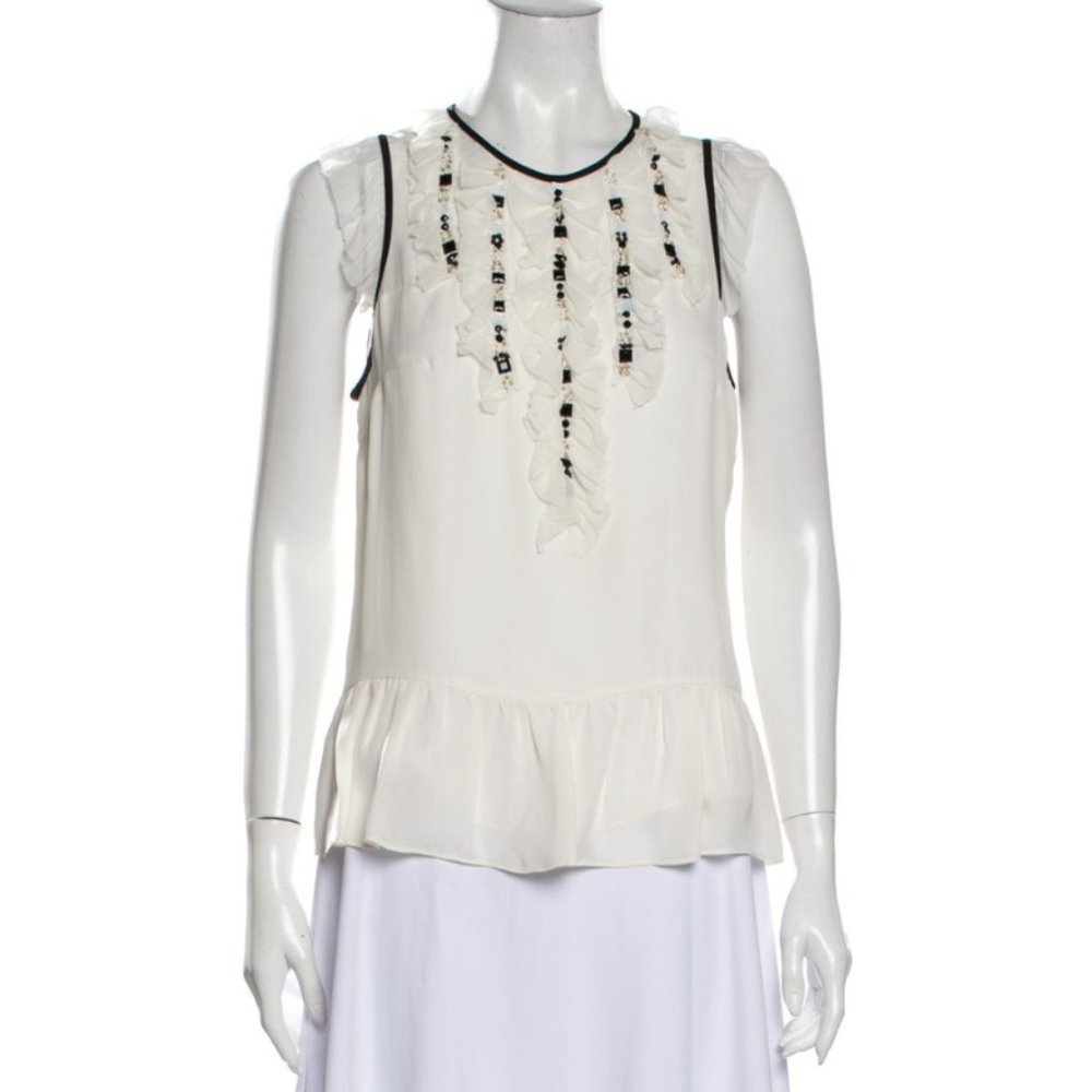 Parker beaded silk blouse